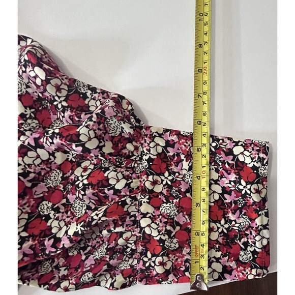 Women Plus 2X Blouse Sanctuary Georgette Red Floral Print Tie Neck Ruffle NWT - Picture 12 of 16